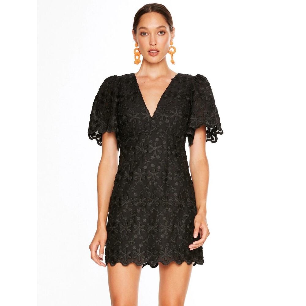 La Madison Talulah Limousine Black Floral Lace Mini Dress Women’s Size Small